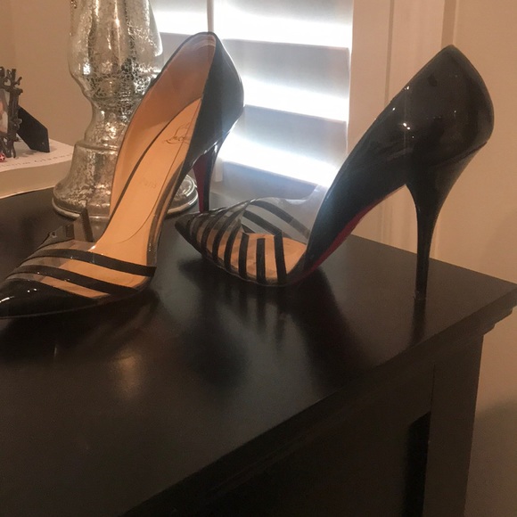 louboutin striped heels